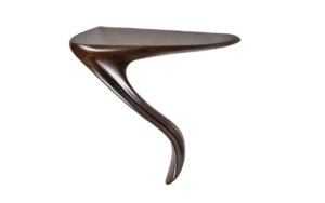 sculptural solid wood wall mounted console table Yena by Amorph