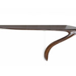 organic modern sculptural solid wood wall mounted console table