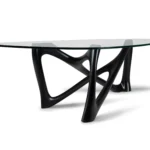 organic modern sculptural solid wood coffee table Walenty by Amorph