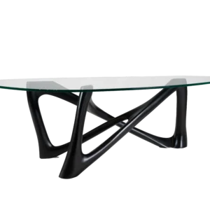 sculptural solid wood coffee table Walenty by Amorph