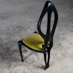 sculptural solid wood chair back detail Fey