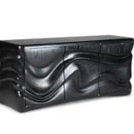 solid wood sculptural door detail of Xena cabinet by Amorph
