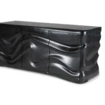 architectural profile of sculptural solid wood cabinet Xena by Amorph