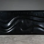 hand-finished solid wood craftsmanship detail of Xena cabinet