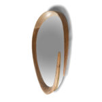 organic sculptural edge detail of solid wood wall mirror