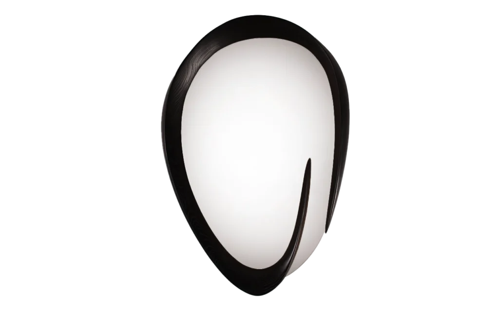 sculptural wood wall mirror Mia by Amorph