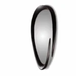 angled view of sculptural wood wall mirror Mia by Amorph