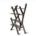 organic modern sculptural solid wood bookcase