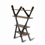 organic modern sculptural solid wood bookcase