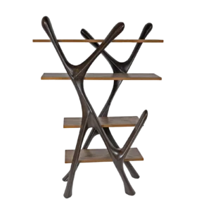 sculptural solid wood bookcase Lark by Amorph