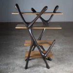 sculptural wood bookcase detail Lark by Amorph