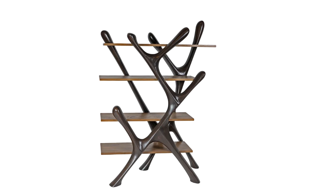 sculptural solid wood bookcase Maple by Amorph