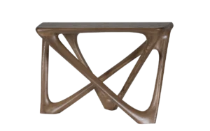 sculptural solid wood console table Nava by Amorph