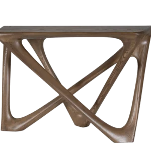 sculptural solid wood console table Nava by Amorph