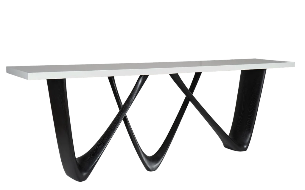 sculptural wood console table Eris by Amorph