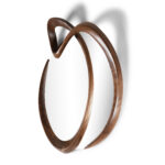 sculptural solid wood organic Saba wall mirror by Amorph