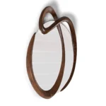 organic sculptural shape of wood wall mirror Saba by Amorph