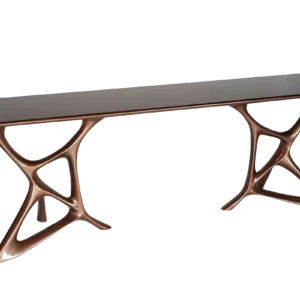 sculptural wood console table Anika by Amorph