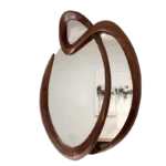 sculptural solid wood organic Saba wall mirror by Amorph