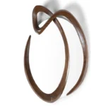 sculptural solid wood organic Saba wall mirror by Amorph