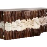 sculptural wood wall mounted cabinet Novia by Amorph