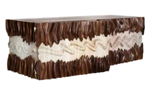 sculptural wood wall mounted cabinet Novia by Amorph