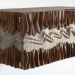 sculptural wood wall mounted cabinet collection Novia by Amorph