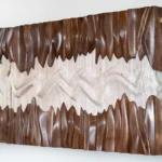 organic modern sculptural solid wood wall mounted cabinet