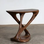 organic modern sculptural solid wood console table