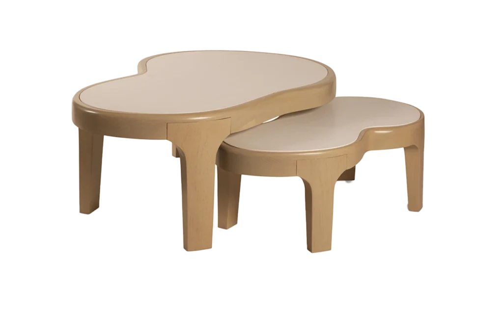 sculptural solid wood coffee table Nube Nest by Amorph