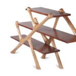 sculptural wood bookcase detail Ziggurat by Amorph
