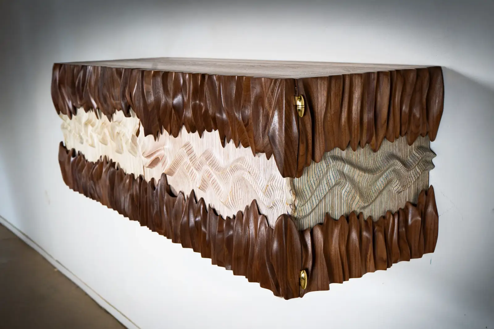 sculptural wood cabinet Novia by Amorph